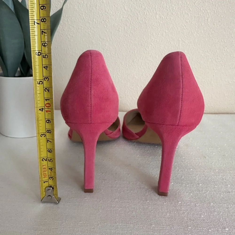 Vince Camuto Renny Geranium Pink Suede Pointed Toe D’orsay Pumps Women’s 10M - Picture 8 of 13